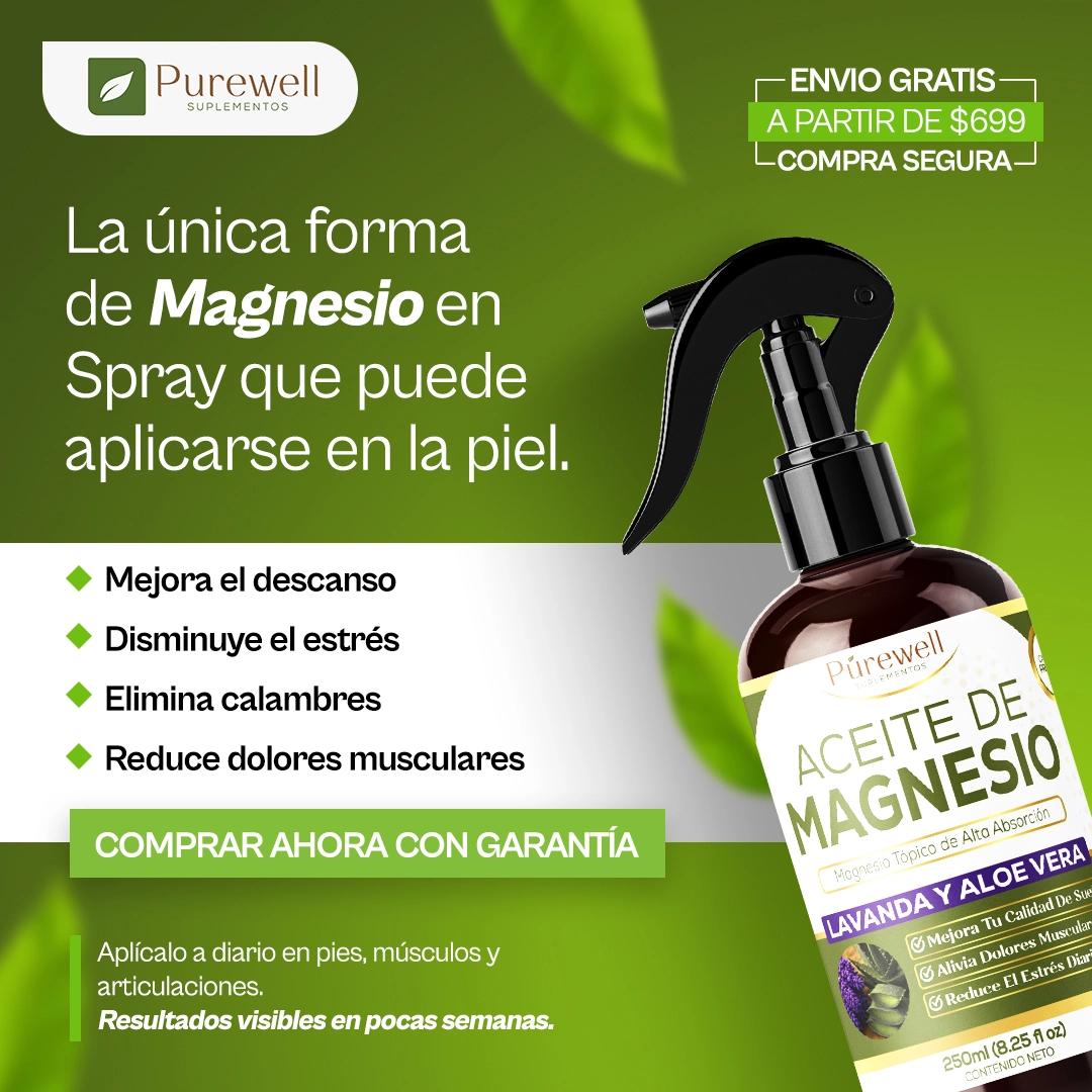 Aceite de Magnesio Purewell - Aplicación